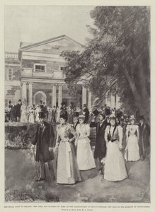 A visita real à Irlanda, o duque e a duquesa de York no Garden-Party em Mount Stewart, a sede do Marquês de Londonderry